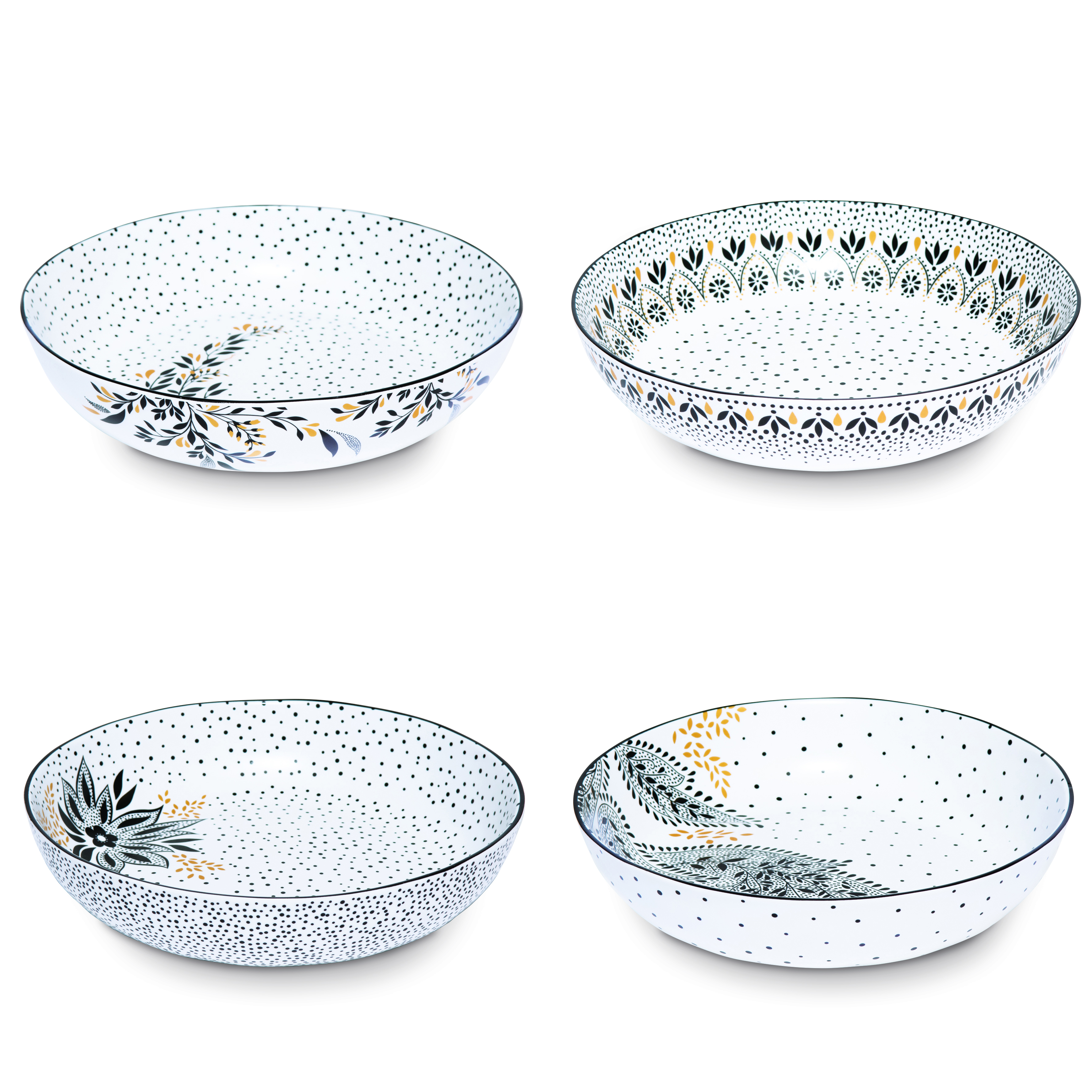 Sara Miller Artisanne Noir Set of 4 Low Bowls image number null